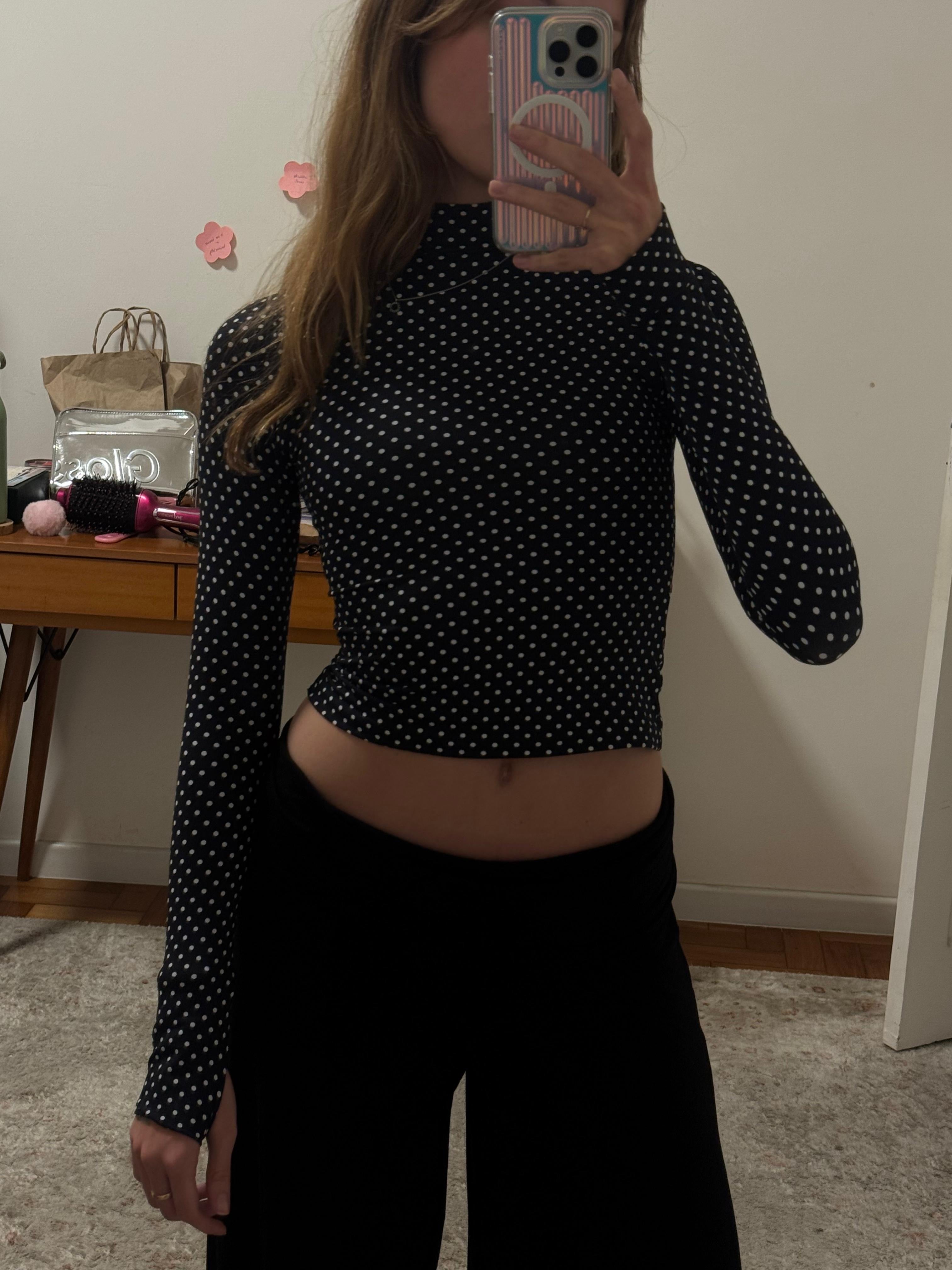 blusa segunda pele poá