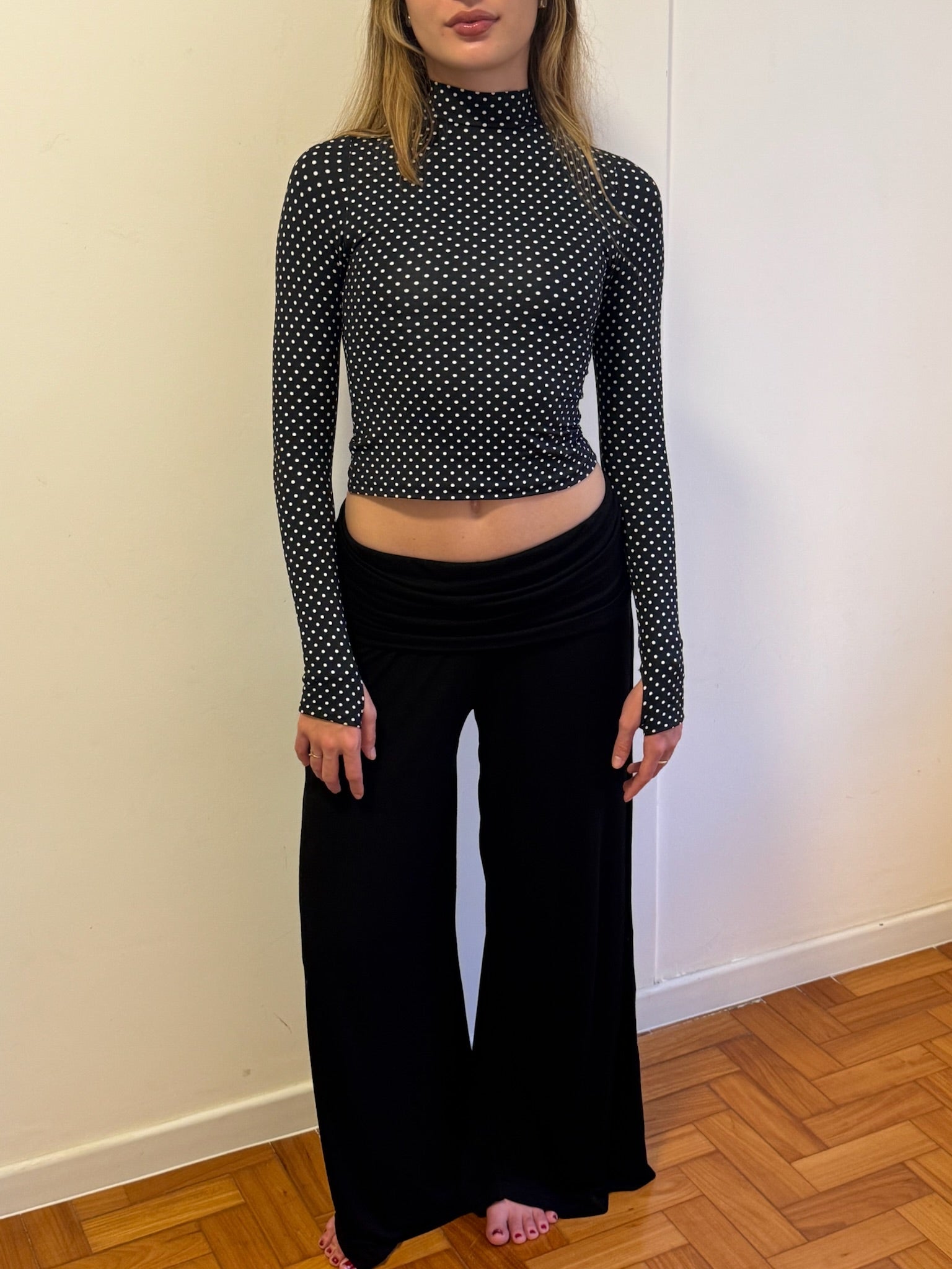 blusa segunda pele poá