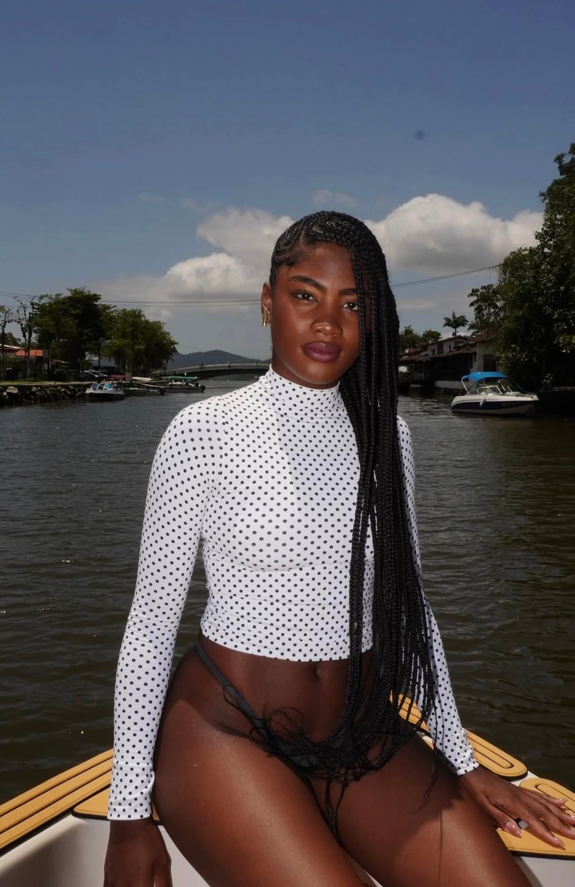 blusa segunda pele poá